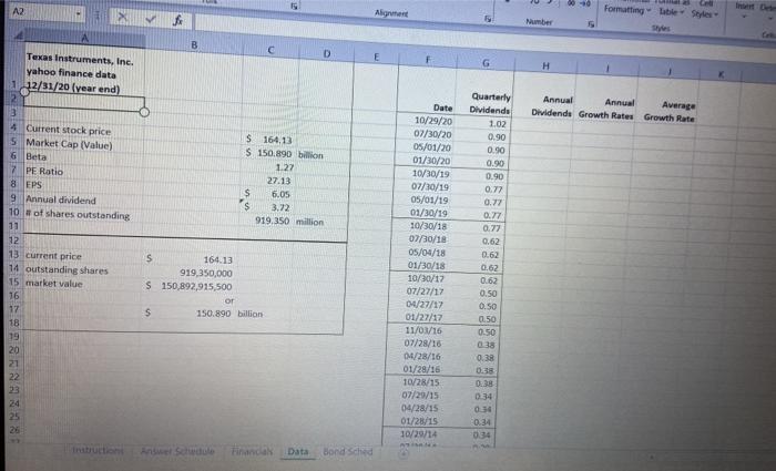 data you use for the calculation Answer Schedule Format Points available Remarks
