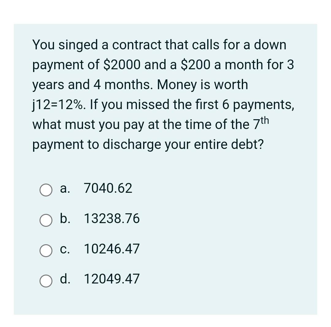 I need answer now You singed a contract that calls for