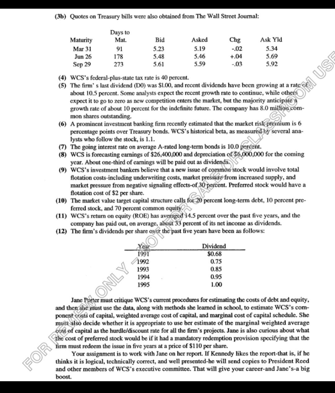 budgeting exercise, at year-end 1994, the treasurer used a before-tax debt cost