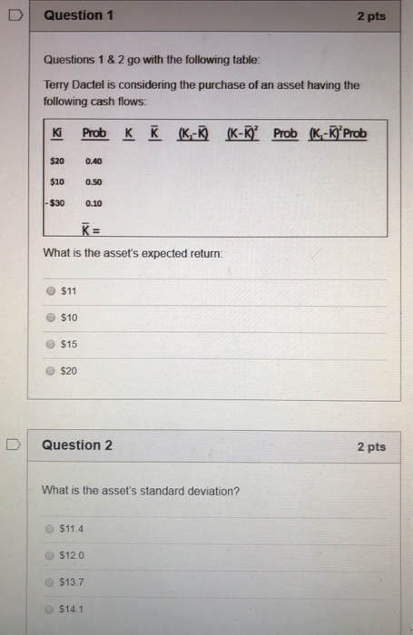 thank you so much for the help! :) Question 1 2 pts