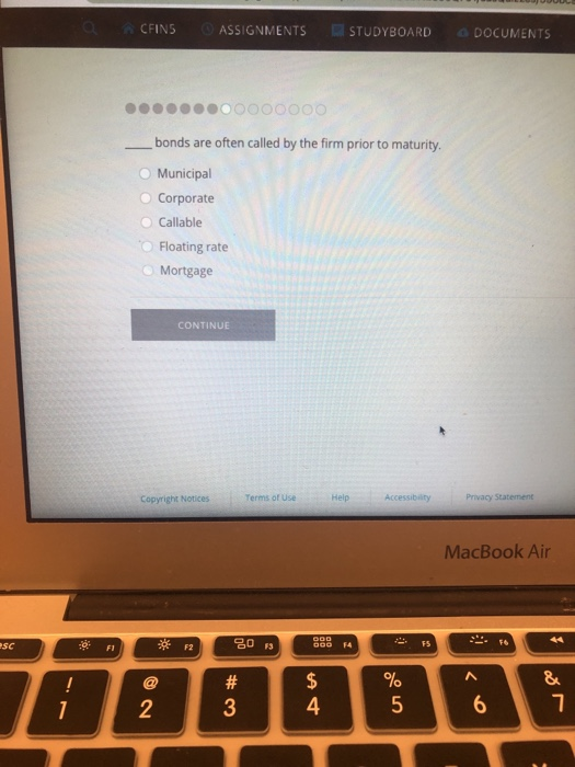  CFINS ASSIGNMENTS STUDYBOARD DOCUMENTS bonds are often called by the firm