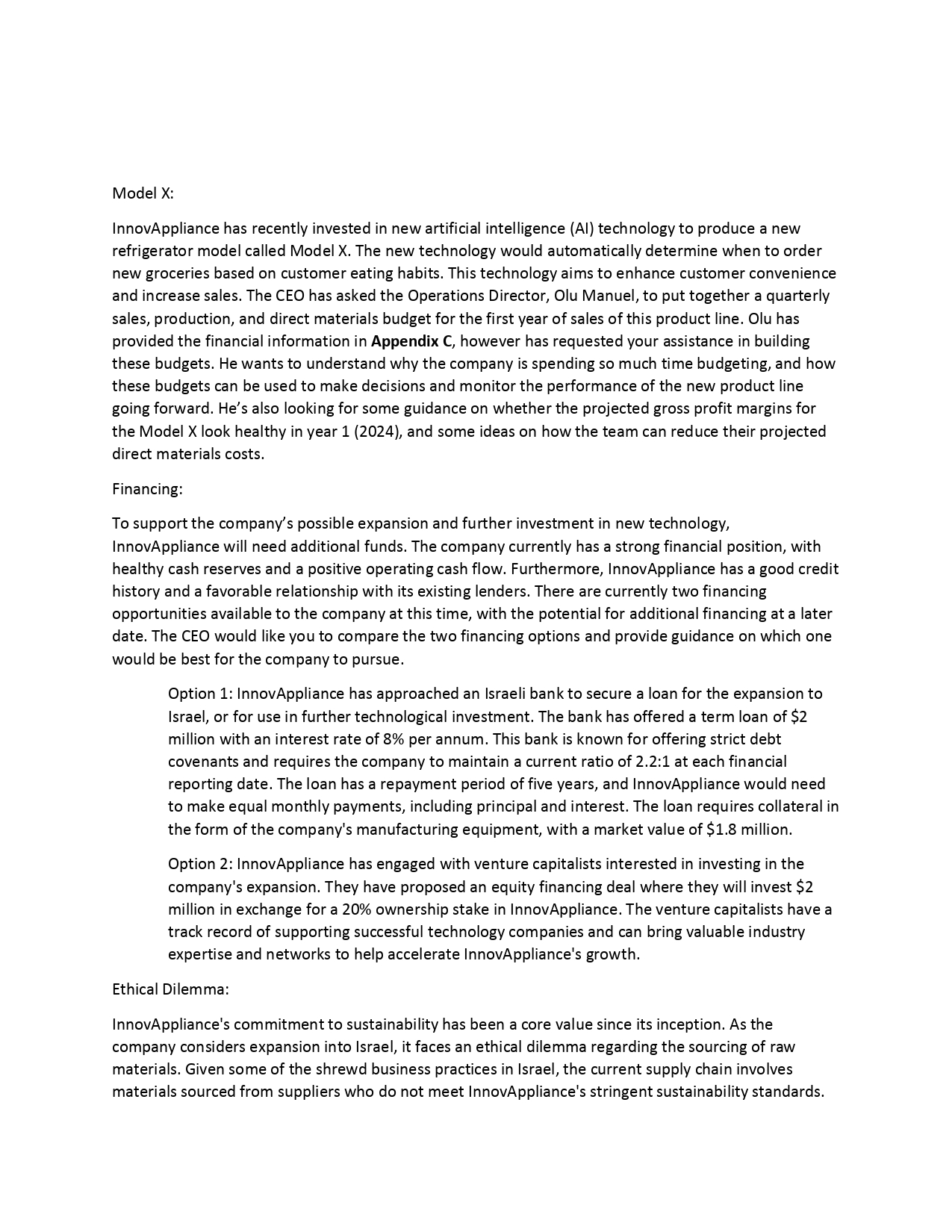 & Scope in brief in 500 to 600 words Case Analysis in