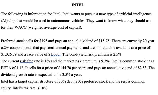  Use the information provided about Intel to answer this question. What