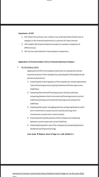 techniques for analyzing financial statements: 1. Vertical analysis tool. 2. Horizontal analysis