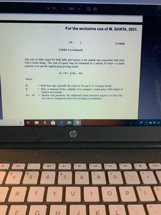 a. Extremely important that you support this answer with quantitative analysis, Le..