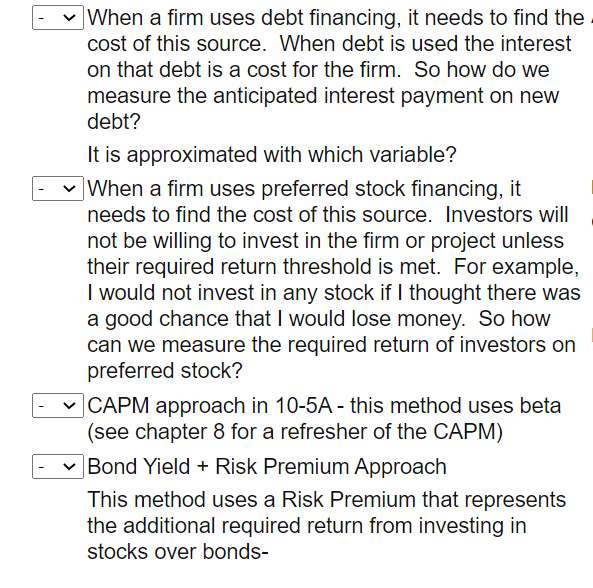 matching only When a firm uses debt financing, it needs to find