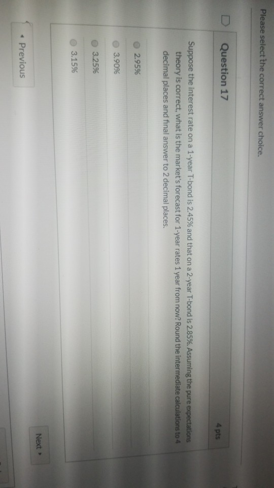 can I get some help? Please select the correct answer choice.