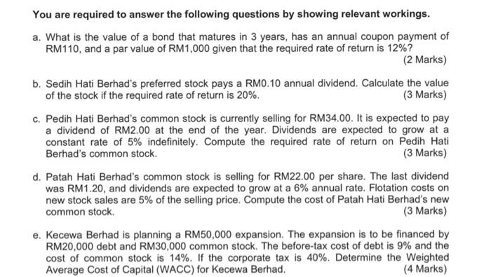 please help me with this You are required to answer the following