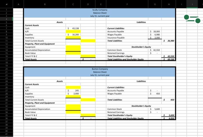 yellow cell requires input (it could be left blank if appropriate). After