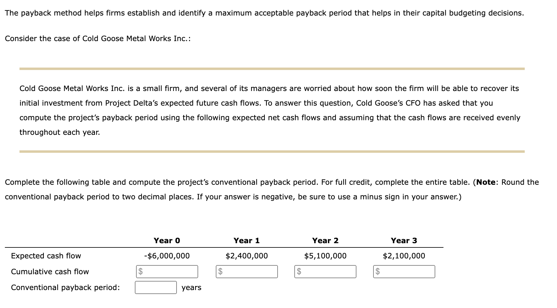 The payback method helps firms establish and identify a maximum acceptable