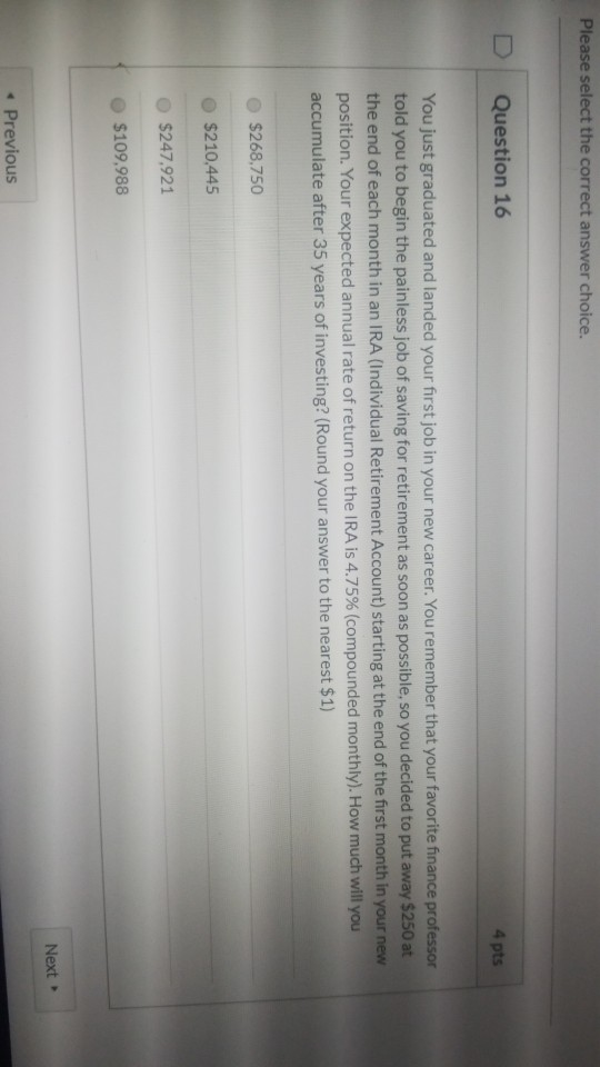  help me please? Please select the correct answer choice. D Question