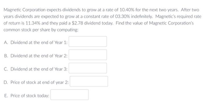 please solve the problem with excel or the forumulas below using a
