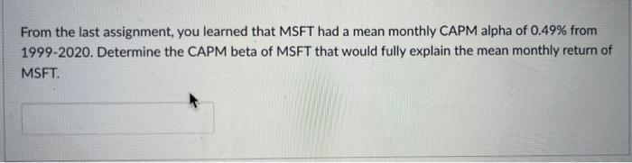 your regression and have your alpha? can any finance tutors please explain?