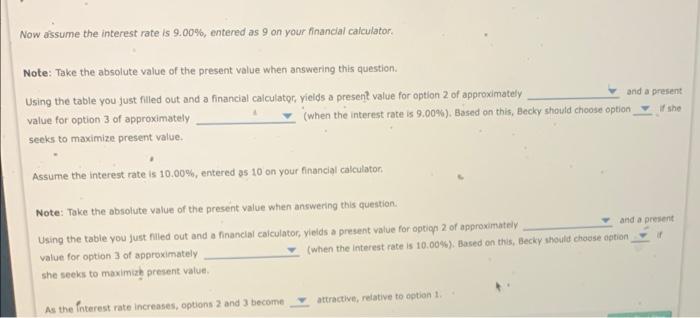 that Becky just won the lottery and must choose between three award