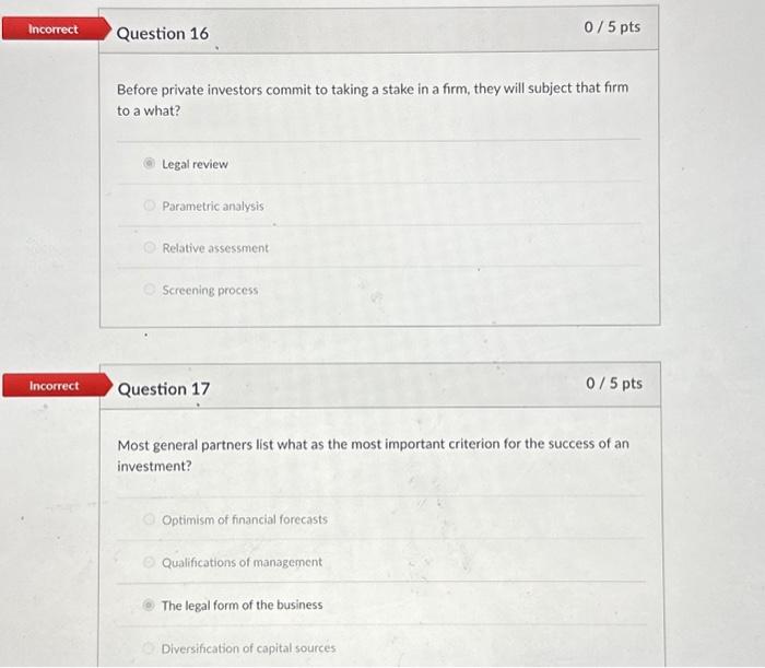  Before private investors commit to taking a stake in a firm,