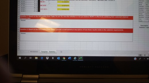 from Task 2, provide a brief statistical description of how these results