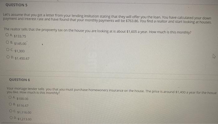  QUESTION 5 Let's assume that you get a letter from your