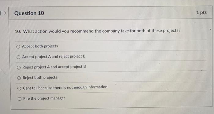 on all projects that have an IRR greater than 12%. You have