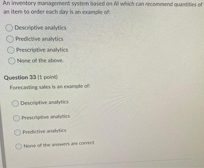  An inventory management system based on Al which can recommend quantities