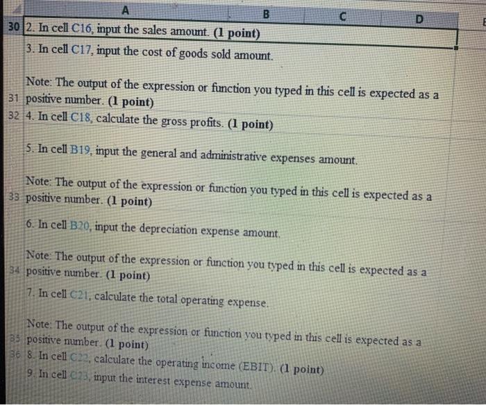 cell references to given data or previous calculations. In some cases, a