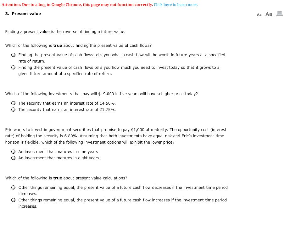  Attention: Due to a bug in Google Chrome, this page may