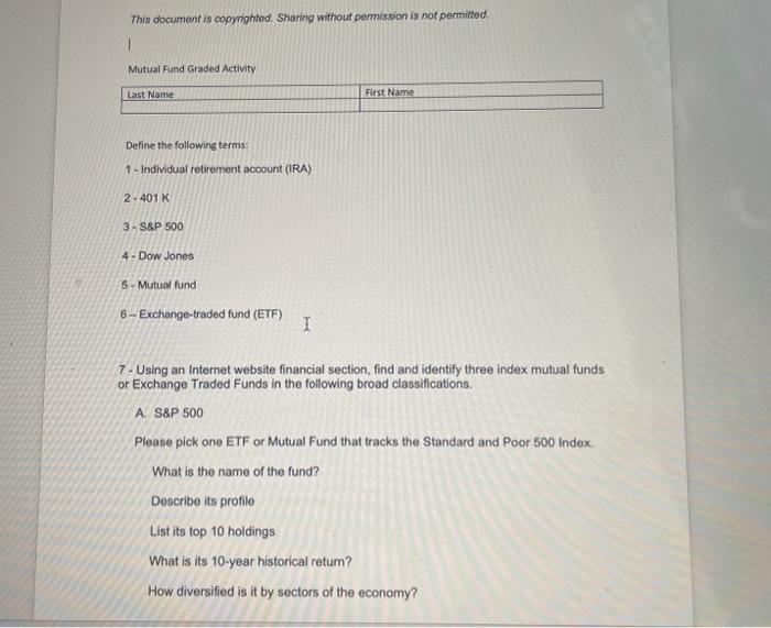  This document is copyrighted. Sharing without permission is not permittod. Mutual