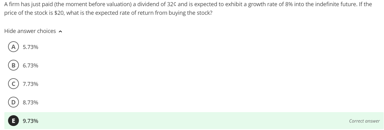 please show work for correct answer, thank you. A firm has just