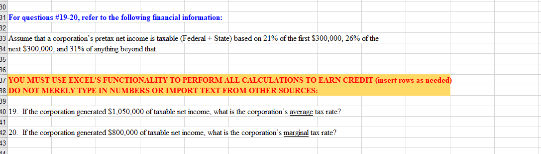 PLEASE HELP!!! Need help answering questions 19 and 20. Work must be