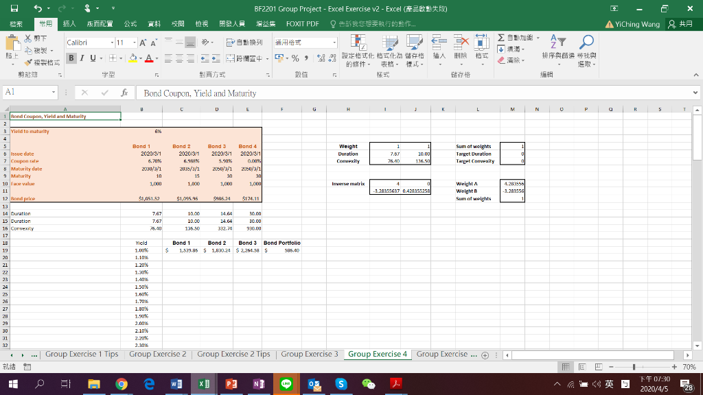 Find the data presented in Group Exercise 4 sheet in the