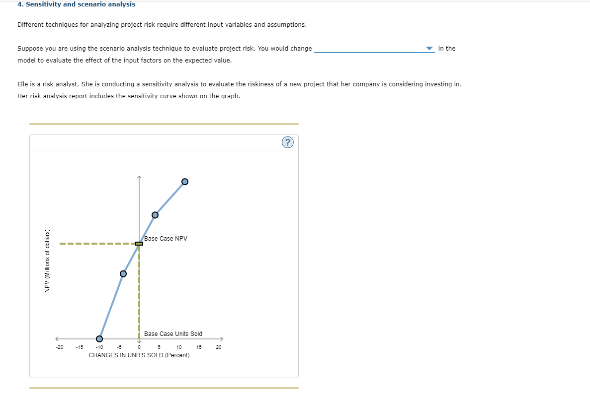 4. Sensitivity and scenario analysis Different techniques for analyzing project risk