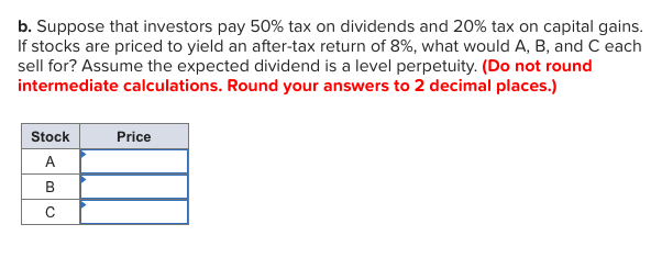 and capital gains in the following way: Expected Dividend $0 Expected Capital