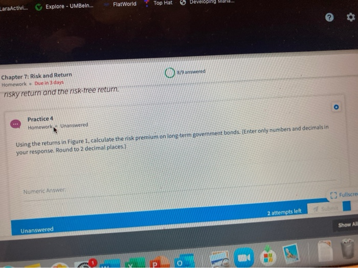  alworld Top Hat Developing Chapter 7: Risk and Return Homework -