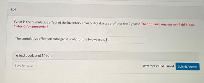 1, 2024, and December 31, 2025, are correct. However, the ending inventory