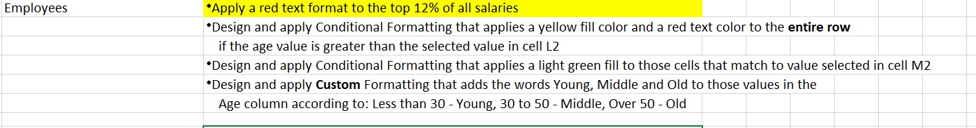 Data Modeling & Programming with Excel: Conditional Formatting: & Custom Formats: Need