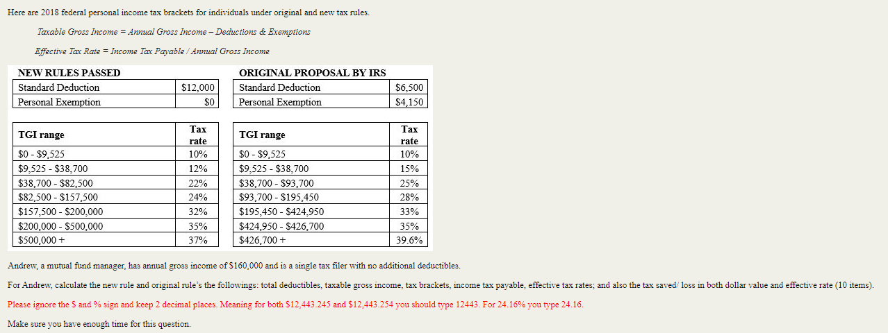 ****** WILL GIVE THUMB UP RESPONSE! ****** Here are 2018 federal personal
