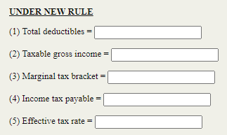 income tax brackets for individuals under original and new tax rules. Taxable