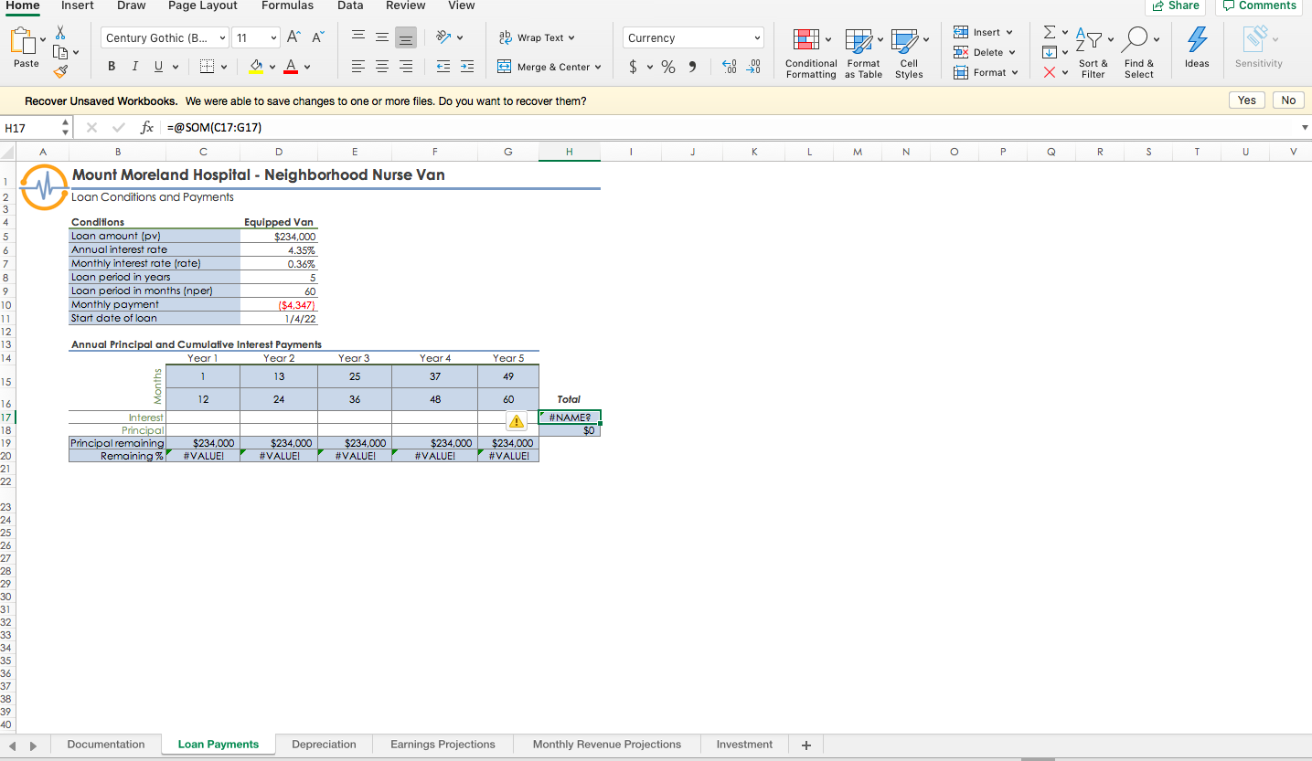  Correct the #VALUE! errors in the worksheet as follows: Use Trace
