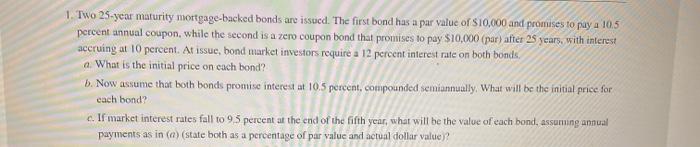 must be done using excel and the formulas need to be shown