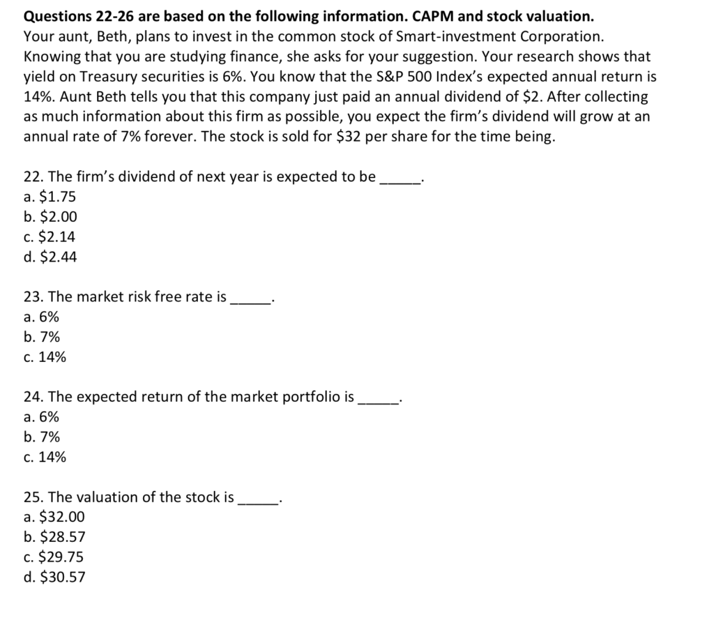  Please help solve correctly with explanations. Questions 22-26 are based on