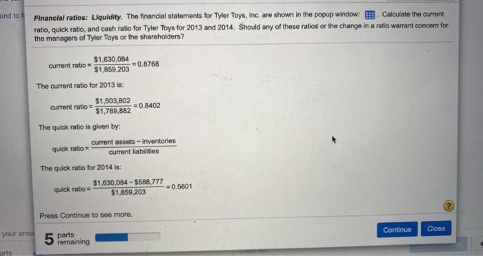 for 2013 and 2014. Should any of these ratios or the change