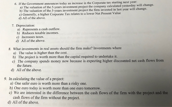  This is an old test we took and I would just