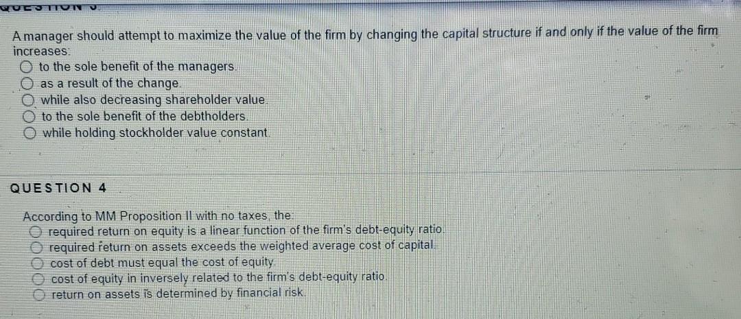 Proposition II says that the WACC is not influenced by changing the