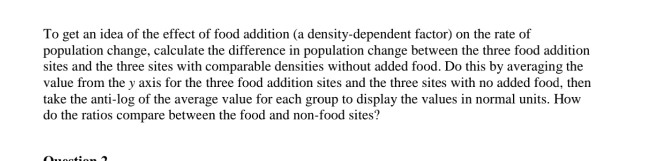 look at the effect of food addition (a density-dependent effect) on weaning