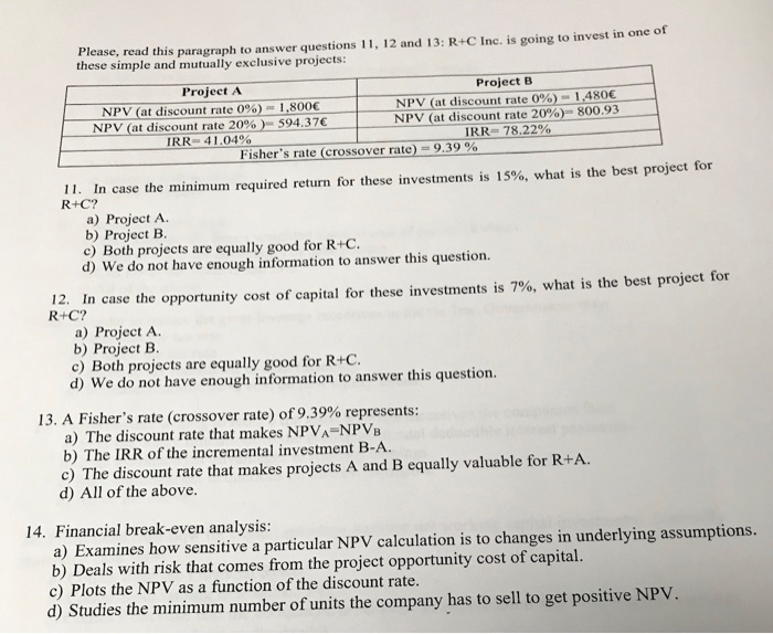 This is an old test we took and I would just