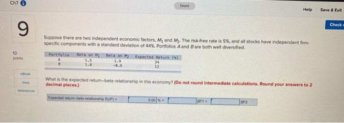  Ch7 Saved Help Save & Exit Check 9 Suppose there are
