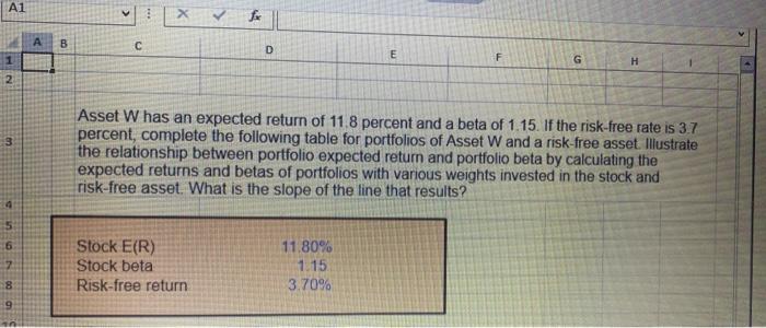  Please use excel to solve and show working A1 XV fx