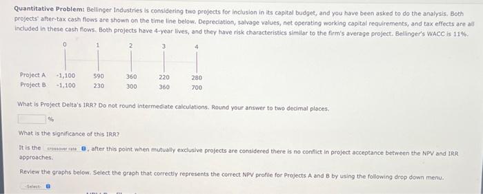  please no curvise writing Quantitative Problem: Bellinger Industries is considering two