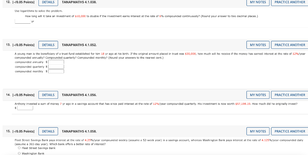 12. [-10.05 Points] DETAILS TANAPMATH5 4.1.038. MY NOTES PRACTICE ANOTHER Use