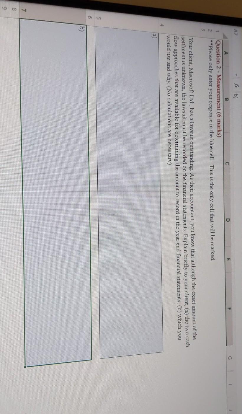  E G AZ fb) D Question 2 - Measurement (6 marks)