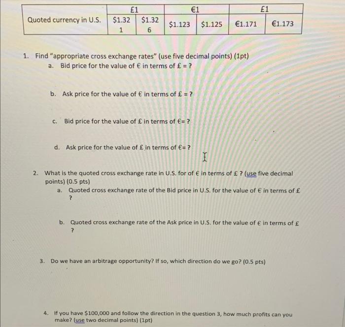 help with question 4 please Quoted currency in U.S. 1 $1.32 $1.32